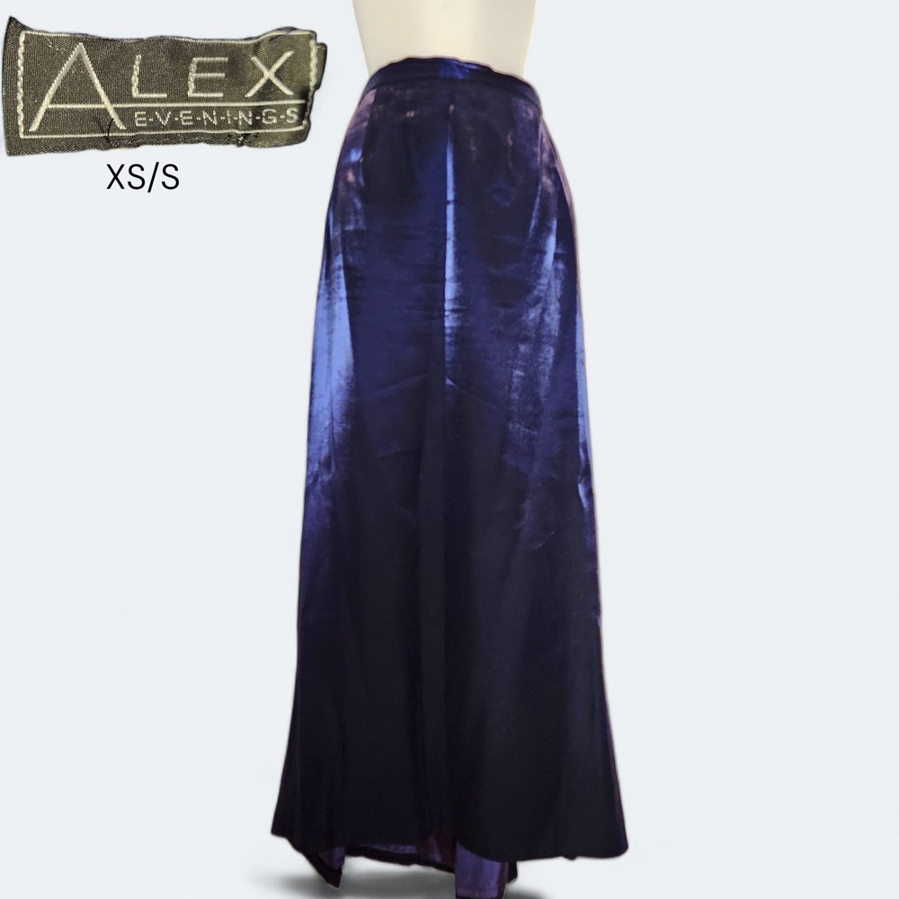 VINTAGE 90s Y2K Alex Evenings Iridescent Metallic Maxi Skirt Size XS/S Euphoria
